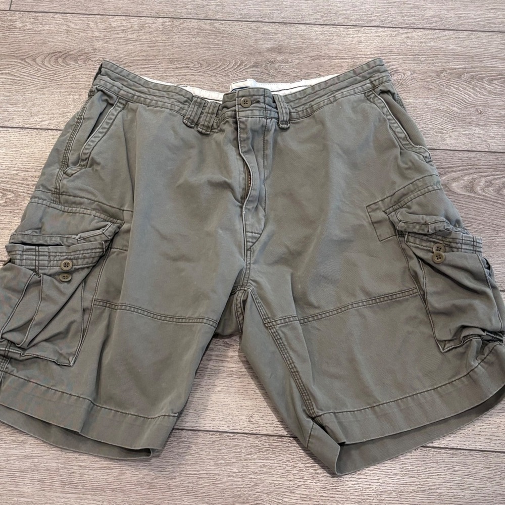 Polo Ralph Lauren Cargo Shorts Mens 42 Green Cotton Utility Gorpcore‎ Vintage
